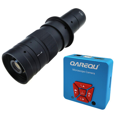 Microscope Camera HDMI USB 60MP Photo 2K Video 0.7-4.5X Zoom Lens Lab Inspection