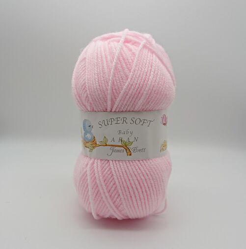 James C Brett Super Soft Baby Aran Knitting Wool Yarn Baby Pink