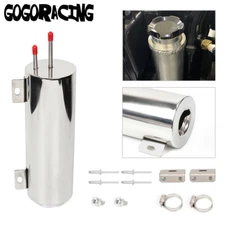 3" X 9" 32OZ Polished Stainless Steel Radiator Coolant Overflow Catch Tank Can