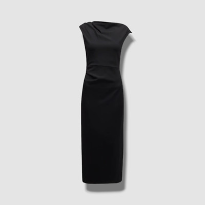 Marella Women's Black Flo Cutout Cap-Sleeve Cowl-Neck MIDI Dress S