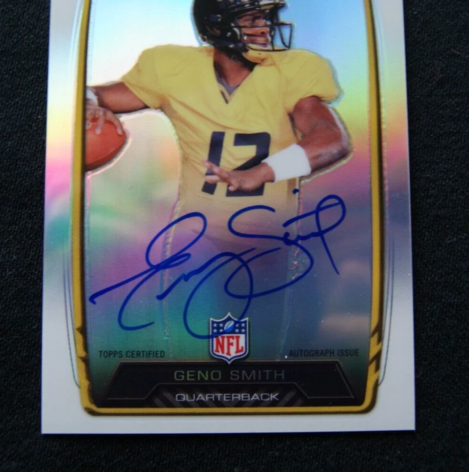 2013 Bowman Chrome Refractor Rookie Autograph - Geno Smith - Seahawks - Image 3 of 3
