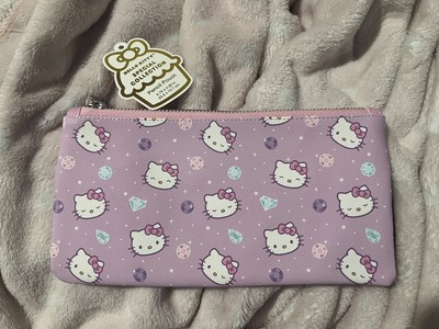 hello kitty sanrio blue pink and purple crystal special collection pencil pouch