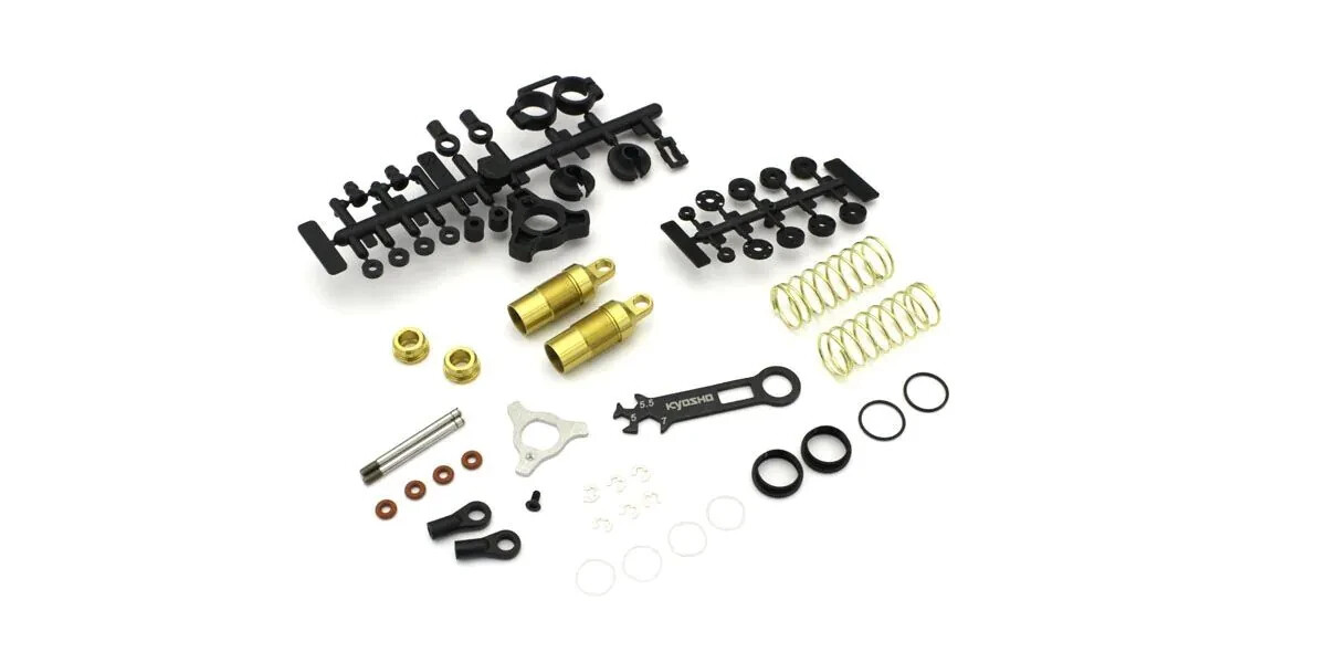 KYOSHO LEGENDARY SERIES OPTIMA (TURBO) MID, GOLD FRONT DAMPER SET, OTW128 B