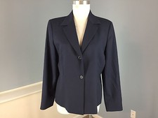 Pendleton L 12 Navy Blue 100 wool Blazer Jacket Excellent Career Suiting