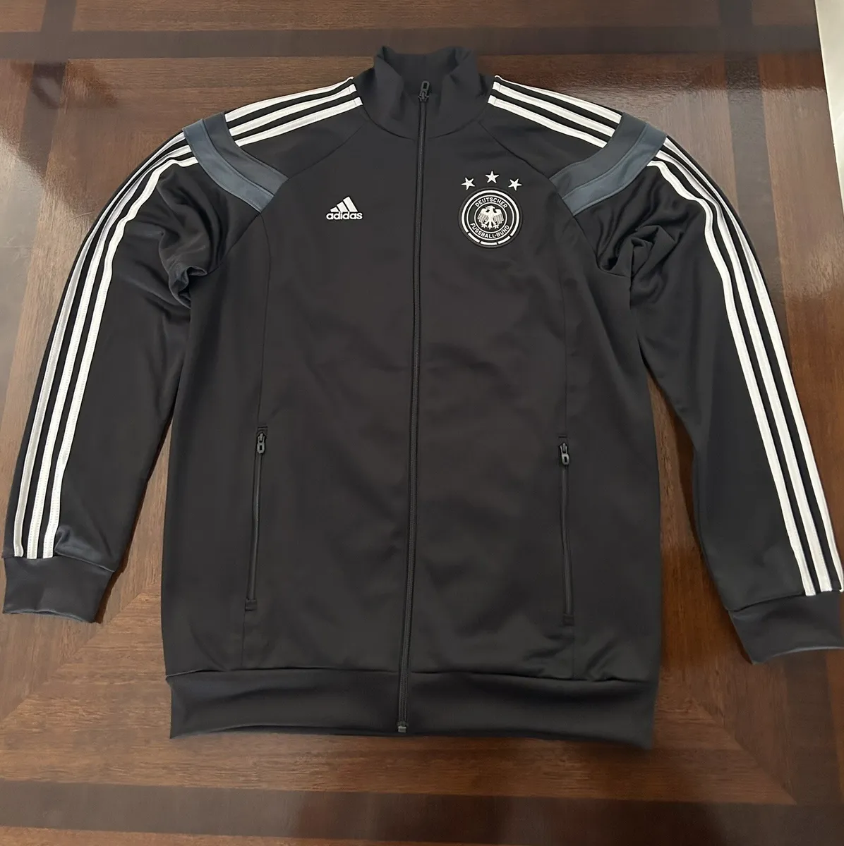Nueve Entrelazamiento hierro Adidas Germany Soccer Track Jacket-Deutscher Fussball Bund-Black Men's Size  M | eBay