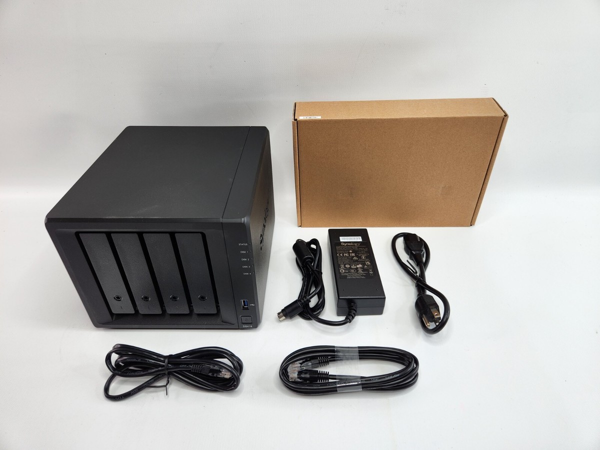 Synology DS418 4ベイデスクトップNASエンクロージャ Synology DS418 - 4 bay NAS DiskStation - Black - Brand New