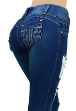 High Waist Stretch Push-Up Colombian Style Levanta Cola Skinny Jeans LA-070