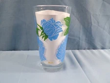 Boscul Peanut Butter Glass Tumbler Blue Rose - Yellow Name At Bottom #44