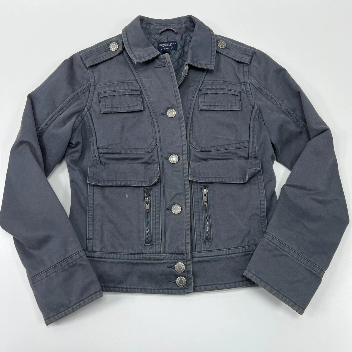 Gray utility jacket clearance