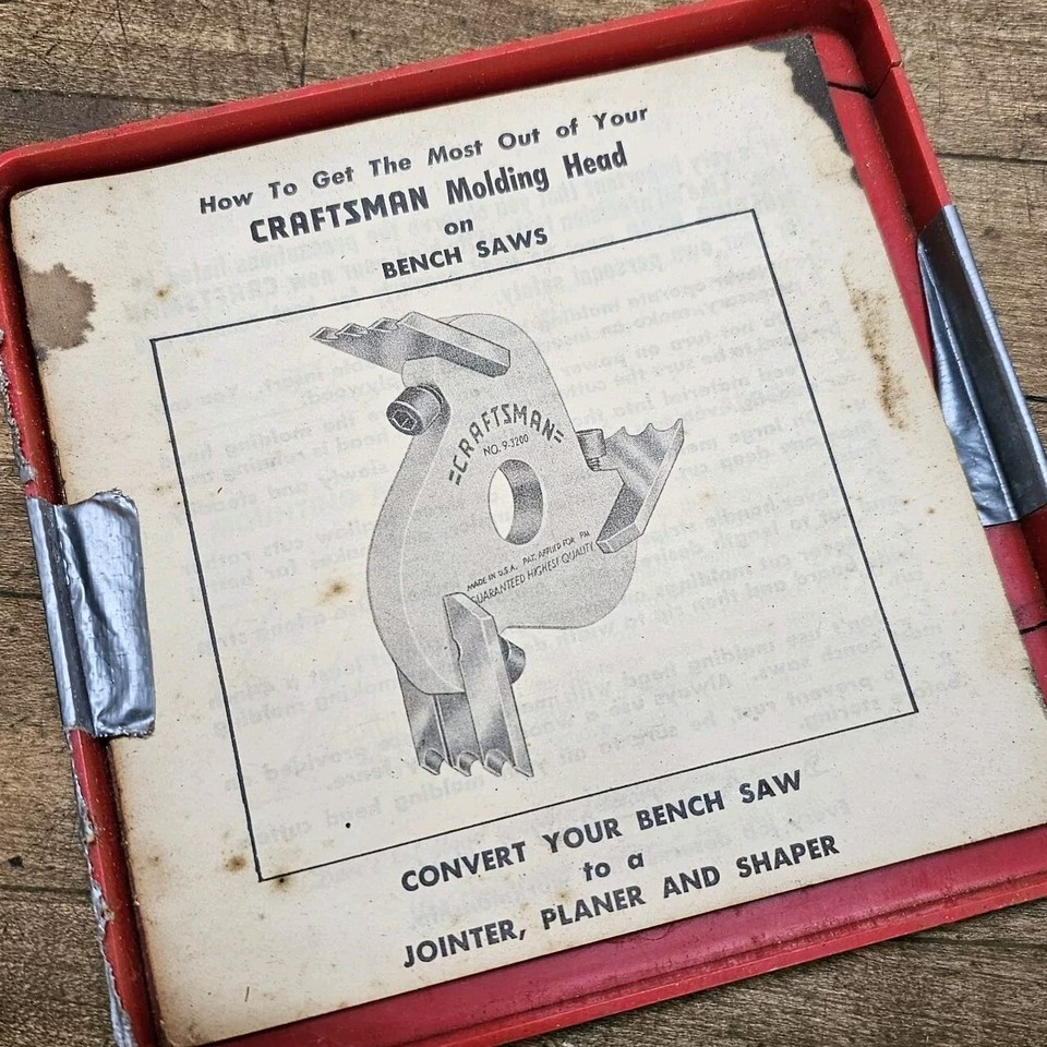 Vintage Sears Craftsman Molding Head Sets For Table Saw W/ Blades