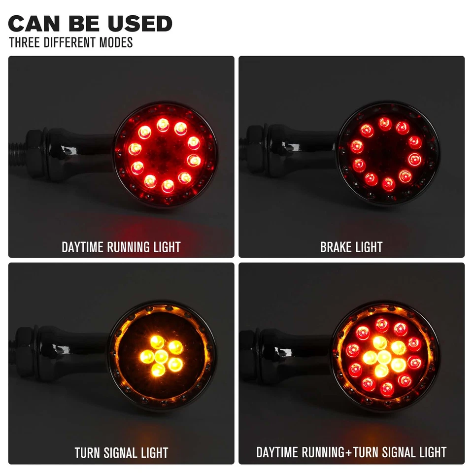 For Yamaha V Star 650 950 Chrome LED Blinker Brake Turn Signals Running Lights - Image 4 of 4