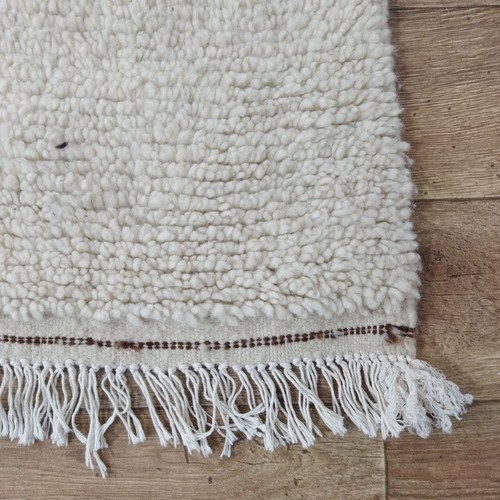 Moroccan Rug Boujaad Handmade Berber 3'1x5'1 Abstract White Hallway Wool Carpet - Picture 5 of 11