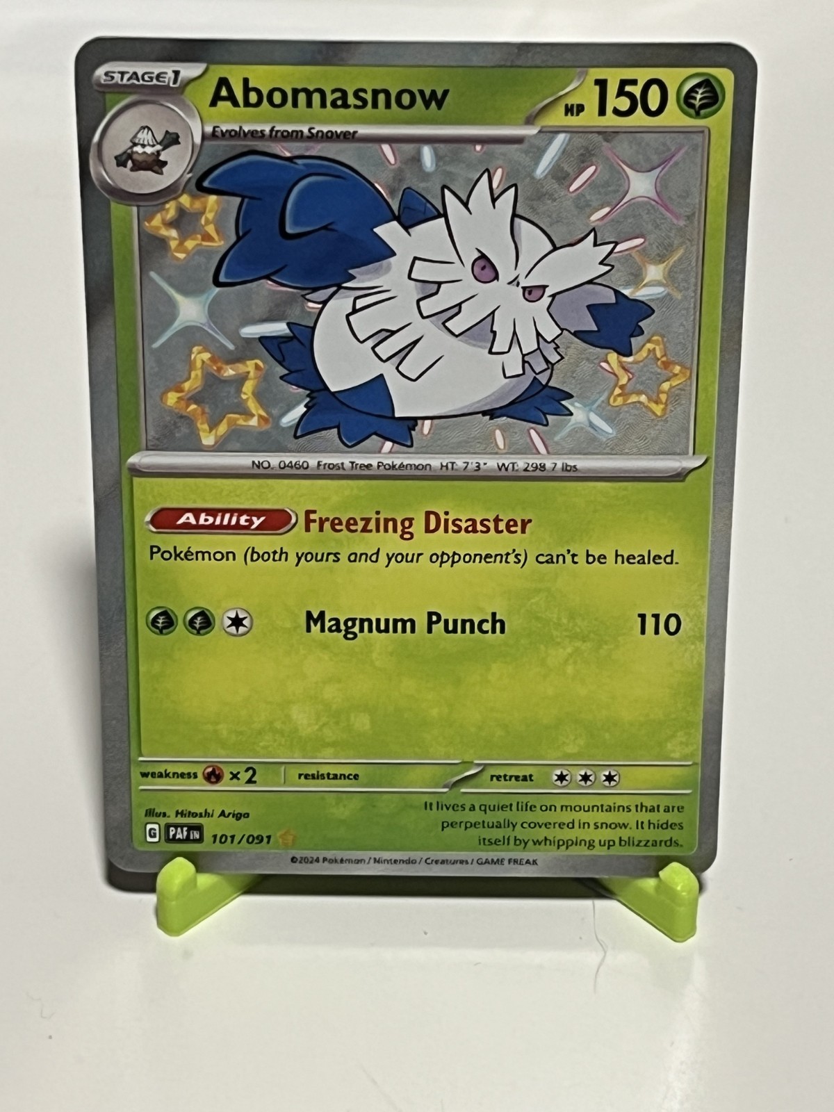 Pokemon Abomasnow 101/091 Paldean Fates Shiny Rare NM Condition