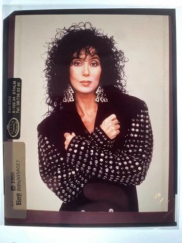CHER - Rare Original Press Photo Transparency by HERB RITTS 1988