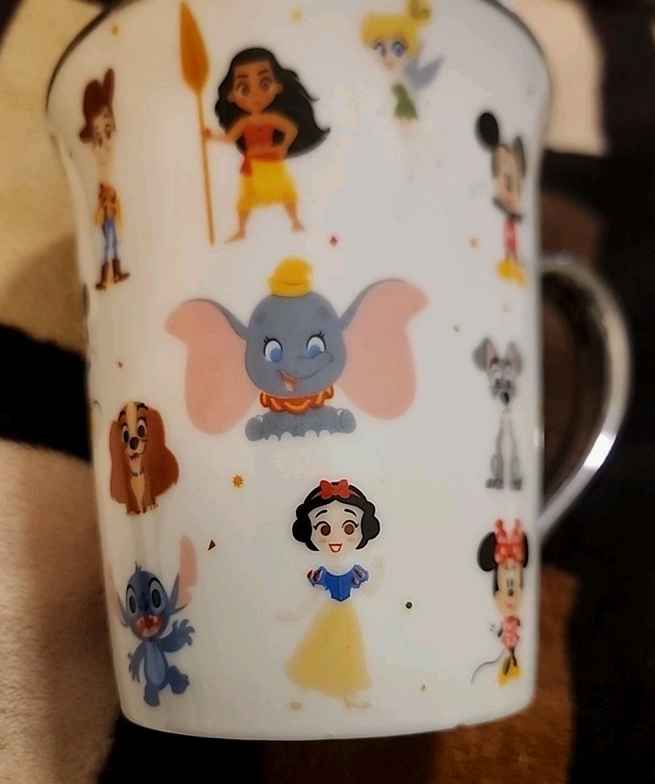  ZRIKE BRANDS BY R SQUARED Disney Characters Ceramic Coffee Mug Silver Trim   K