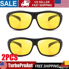 2X High Definition Night Driving Yellow Vision Polarized Sunglasses Black Frame