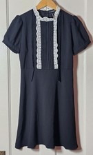 Forever 21 Dress Size S Black White Lace Trim Pleated Front Mini WhimsyGoth City