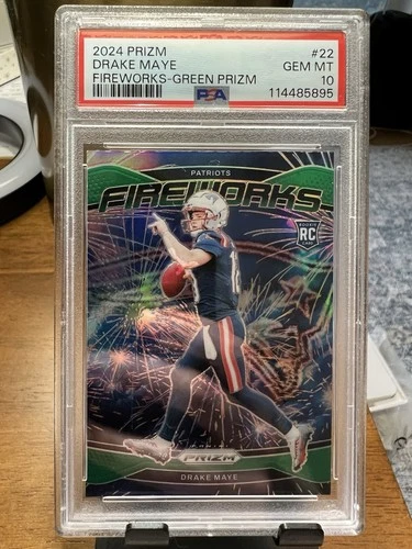 Drake Maye Rookie Card! 2024 PANINI PRIZM FIREWORKS | GREEN MAYE 22