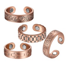 Magnetic Rings, Pure Copper Rings for Men Women, Adjustable Fingers Thumb Rin...