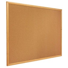 Quartet Cork Board, Bulletin Board, 4' x 6' Corkboard, Oak Finish Frame 307