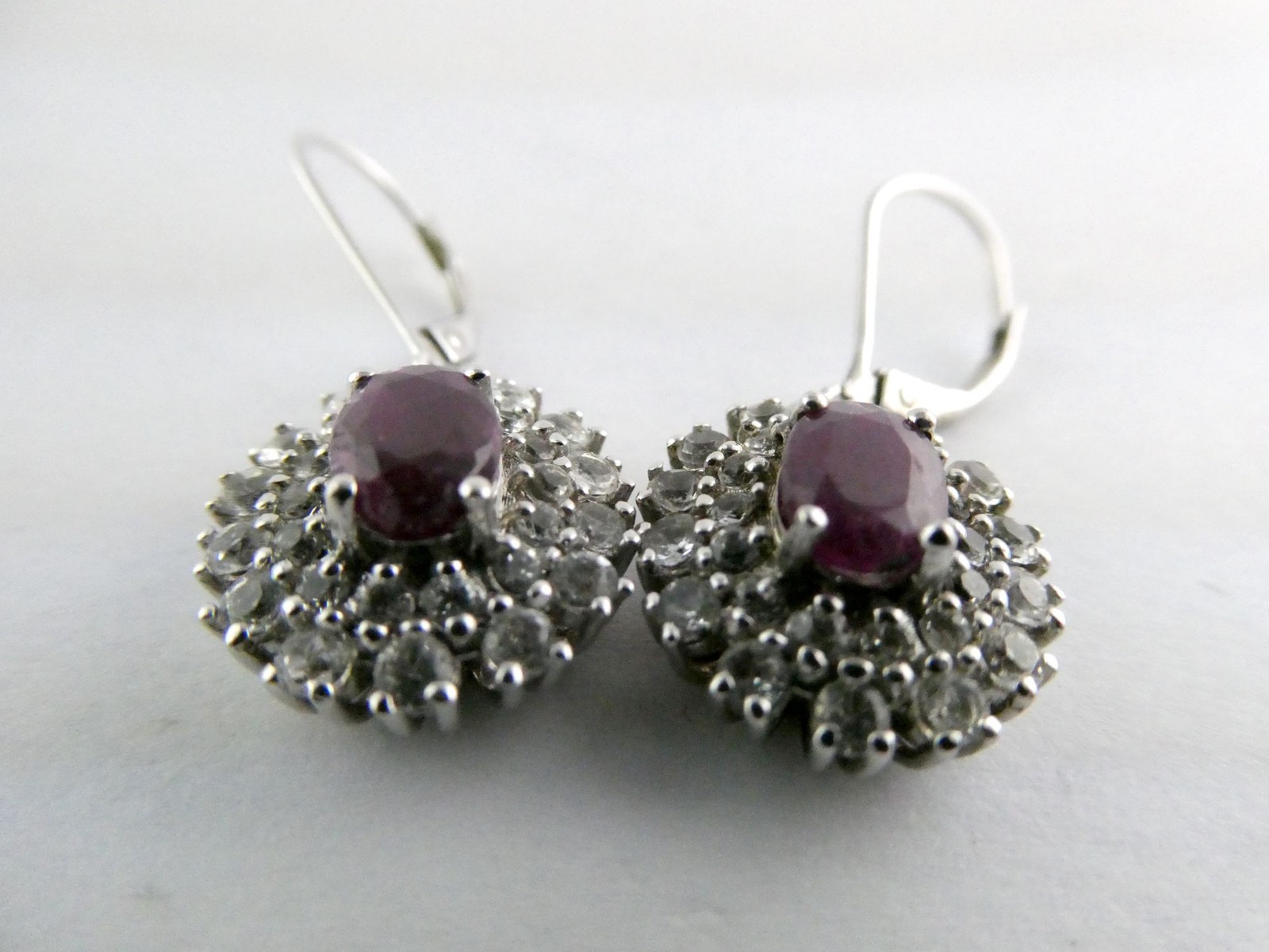 Designer Sterling Silver Ruby and White Topaz Hal… - image 3