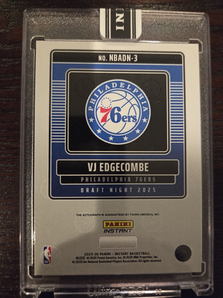 VJ Edgecombe 2025-26 Panini Instant NBA Draft Night Auto Rookie
