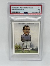 1931 Churchman Prominent Golfers Large #4 Walter Hagen HOF PSA 7