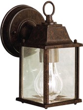 Kichler 9794 Bronze Barrie 9" Outdoor Wall Light With Beveled Glass Panels