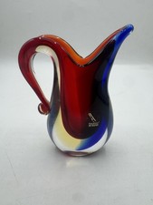 Murano Vetro Artistico flower Vase Italy tall 6 Inch Vintage Signed