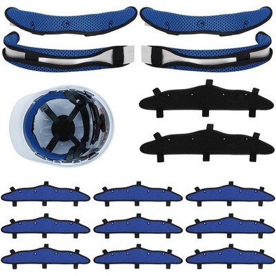 DEKELIY 15Pcs Hardhat Sweatband Washable, Reusable Sweat Bands Small, Blue 