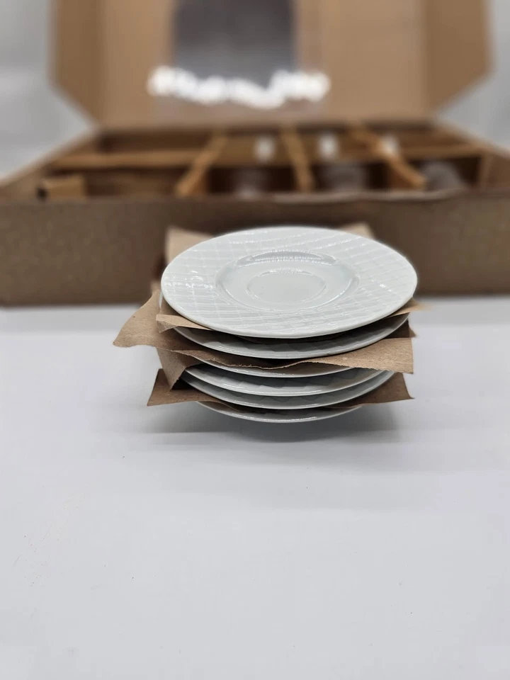 Juego de seis vasos y platillos turcos Kutahya Porselen. En la caja Foto 4 de 4