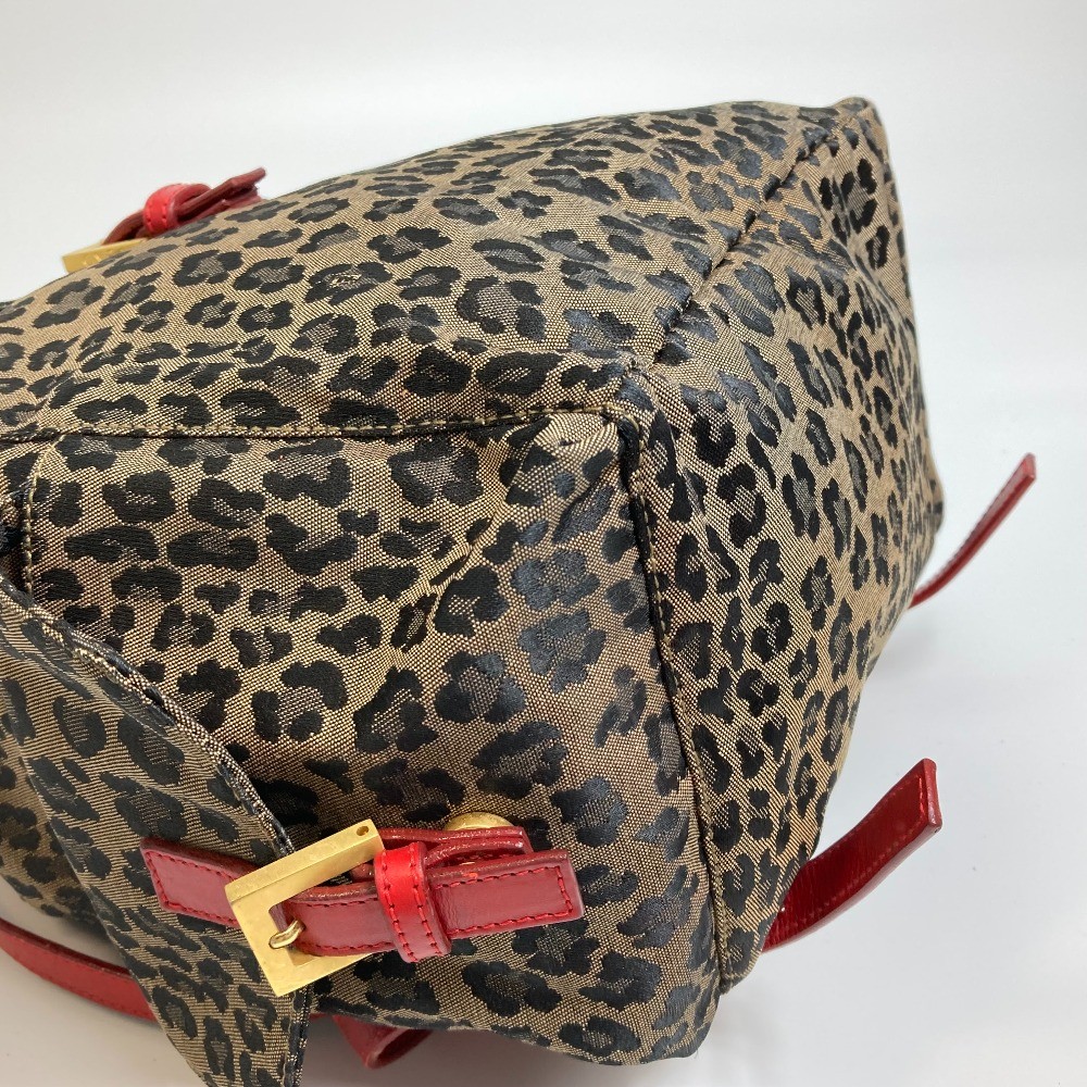 FENDI Leopard pattern Backpack Canvas/Leather Bro… - image 4