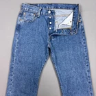 Levis 501 Jeans Mens 30x30 Blue Button Fly Denim Pants Classic Original Faded