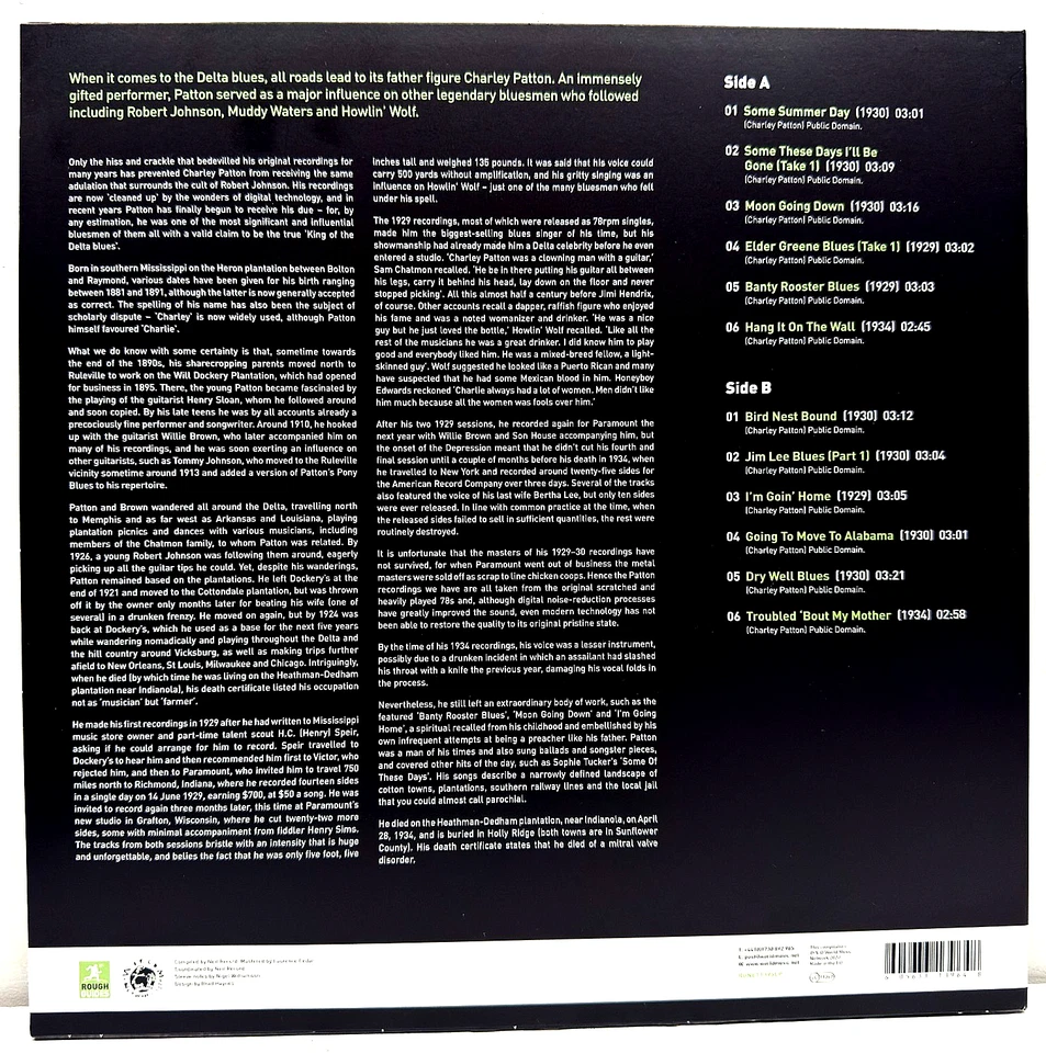 Charley Patton The Rough Guide To 2012 Vinyl WMN Records 1st Press Foto 4 de 4