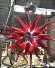 Gorgeous Murano Style Red Hand Blown Glass Sputnik Chandelier — photo 1