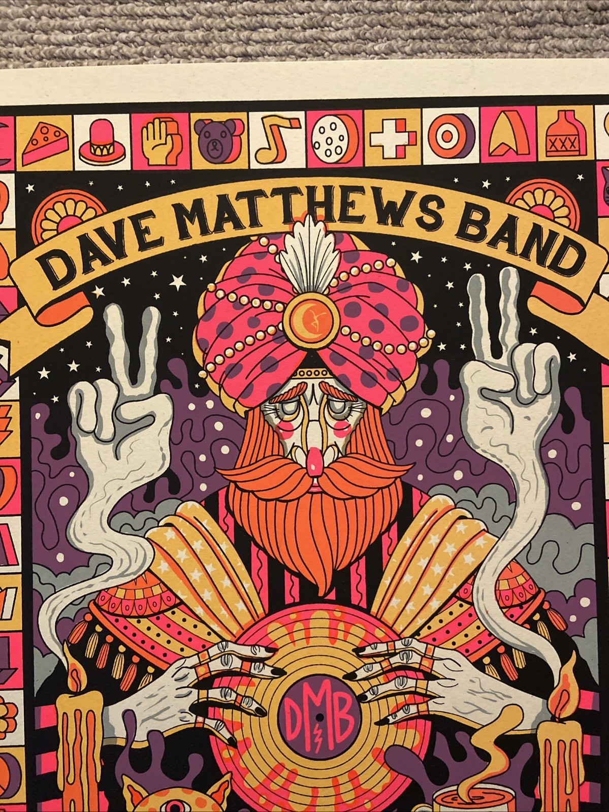 DAVE MATTHEWS BAND POSTER 6/21-22/2024 Alpine Valley WI. Ltd Ed #926/1275 UV Ink