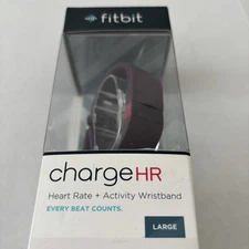 Fitbit Charge HR Activity Tracker Heart Rate Monitor Plum Large Band Open Box