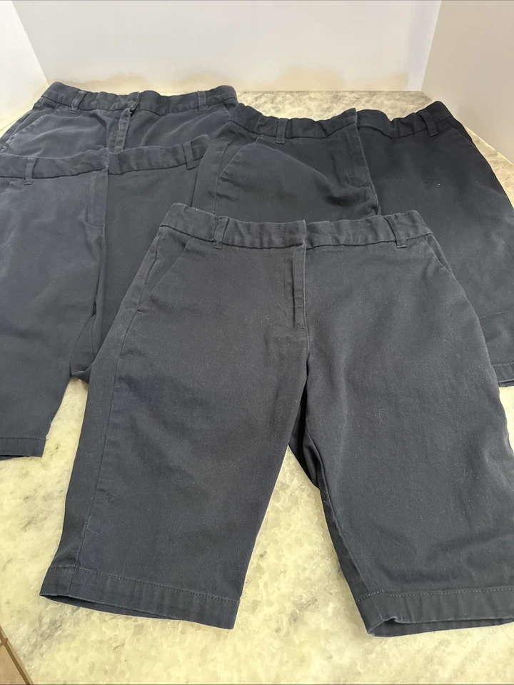 Lot of 4 CHAPS Girls Bermuda Shorts Navy  School Uniform Pants Waist 14 Reg - Image 4 of 4