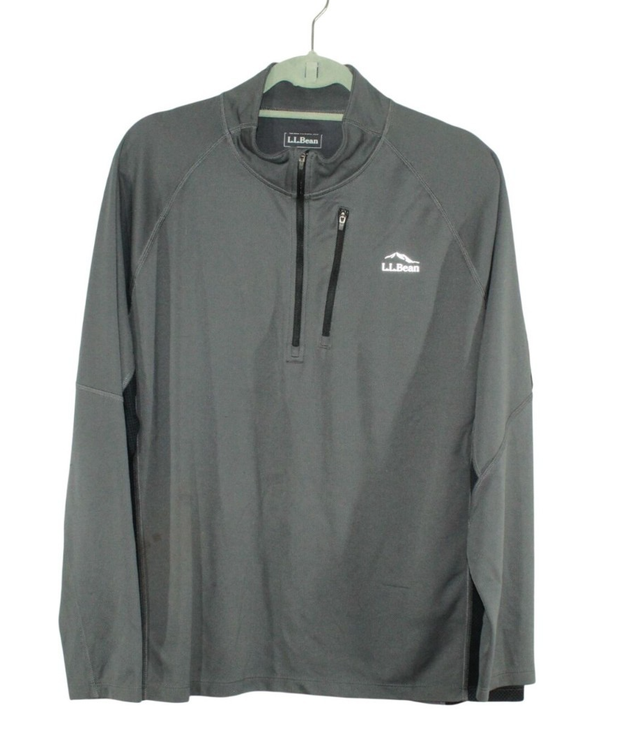 LL Bean Men's XL Gray Quarter Zip Pullover