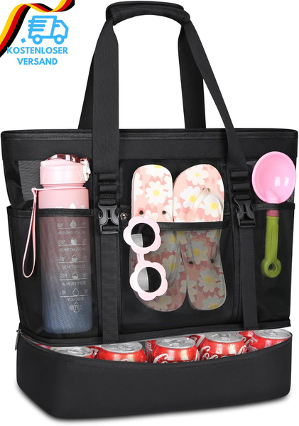 Rainsmore Strandtasche Xxl Familie Mit ReißVerschluss 42L Badetasche Damen Groß-image
