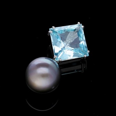 Top Preis Anhänger Madagascar Aquamarin Tahiti Zuchtperle Gold Wert: 3.500 EUR