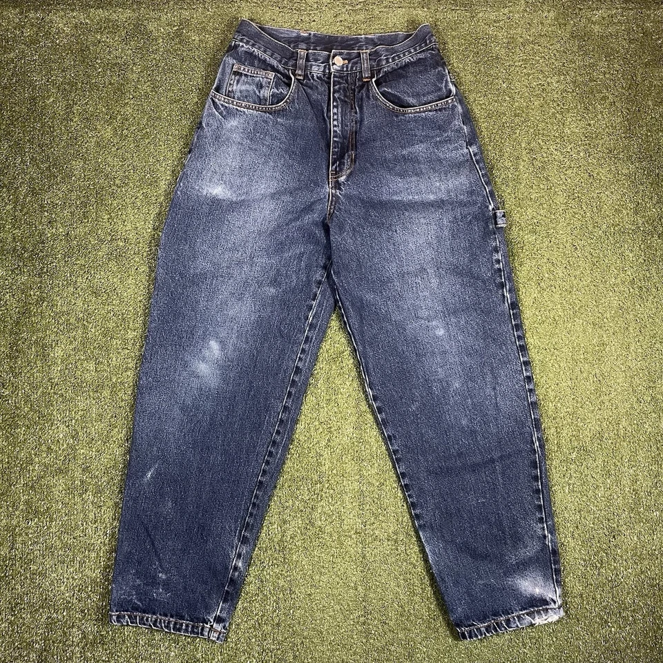 Pantalones de mezclilla Pangea skater carpintero lavado medio 26x28 calce holgado Y2K Foto 2 de 4