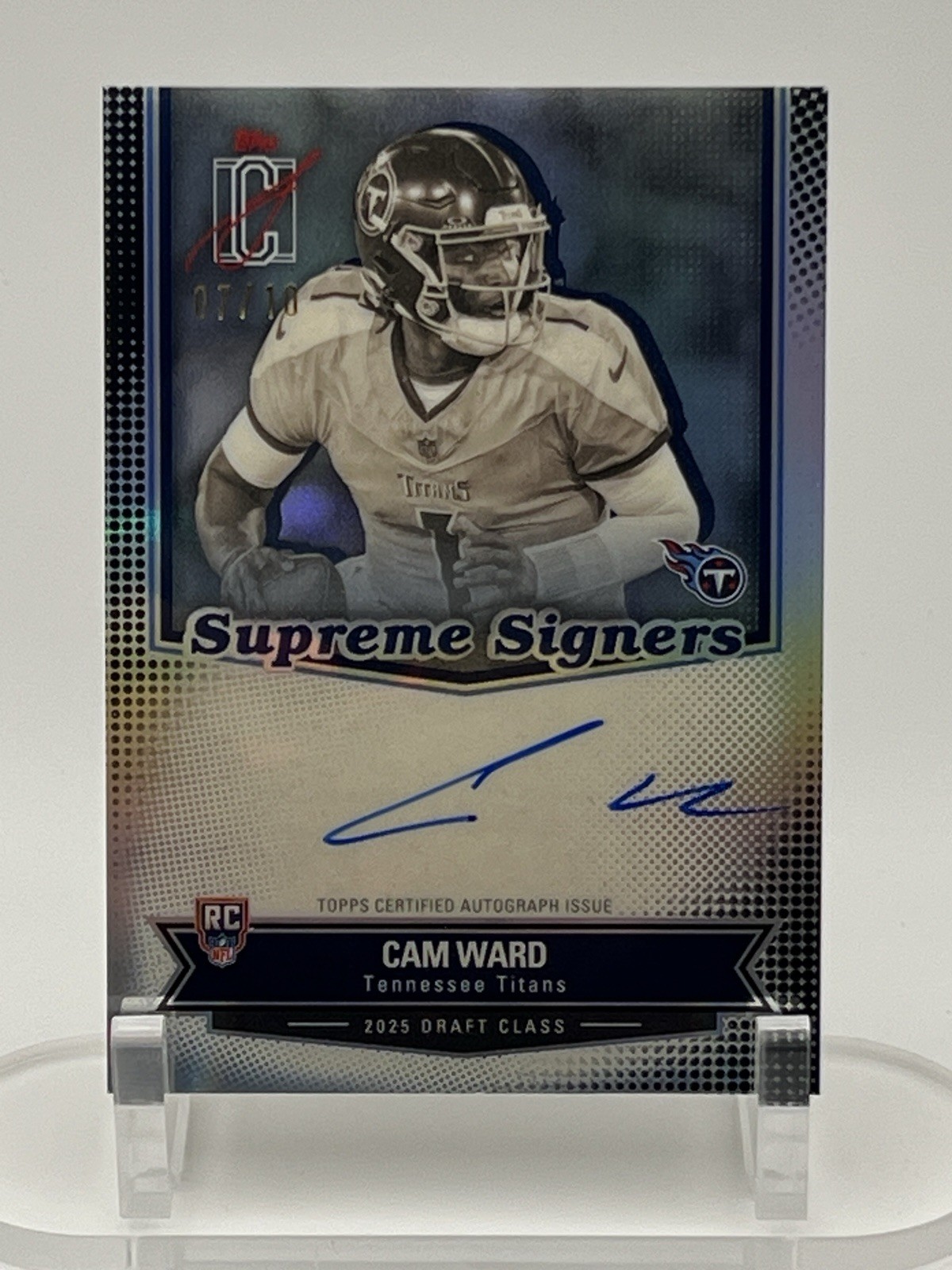 Cam Ward Topps Signature Class Supreme Signers #CWA Black Refractor