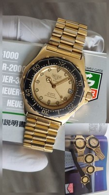 HEUER 3000 RARE pre Tag Heuer 937.406 FULLY GOLD PLATED FULL SIZE + Dokument 