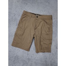 Wrangler Shorts Men 32 All Terrain Gear ATG Cargo Tan Khaki Hiking Elastic Waist