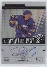 2023-24 Upper Deck Credentials Debut Ticket Access 141/299 Zach Benson Auto 18qm