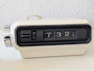 Sankyo Digital 4000 Flip Uhr Beige Schwarz Space Age Vintage 70er Japan Tokyo 