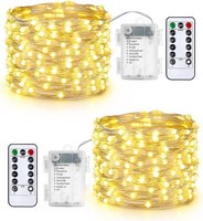 Lichterkette 10M 100 Leds Warmweiß Silberdraht Mit Fernbedienung Timer 2 StüCk