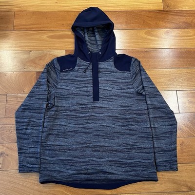 Zero Restriction Wave Textured Hoodie Men s Size Medium Golf Snap Pullover