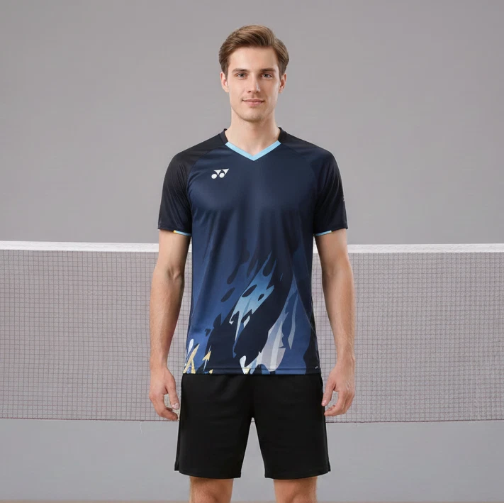 Yonex Quick Dry Hi Function Badminton Tennis Active Wear Unisex Navy BlueTshirt